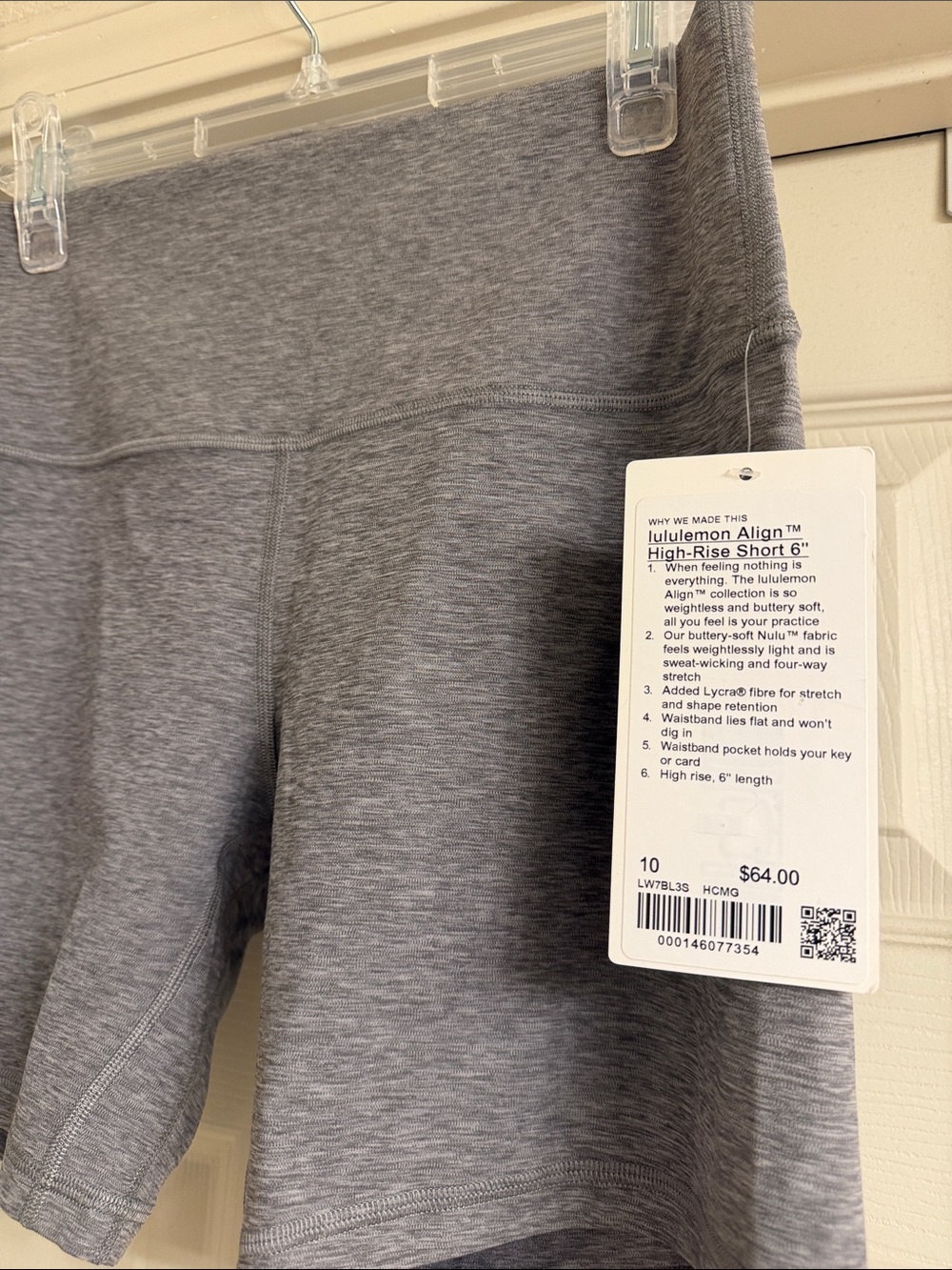 lululemon NWT Align High Rise Short 6” size 10 Gray NWT